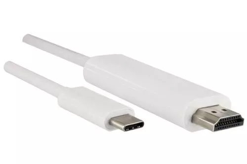 Cable USB 3.1 de clavija tipo C a clavija HDMI, 4K2K@60Hz, HDCP, HDR, blanco, longitud 1,00m